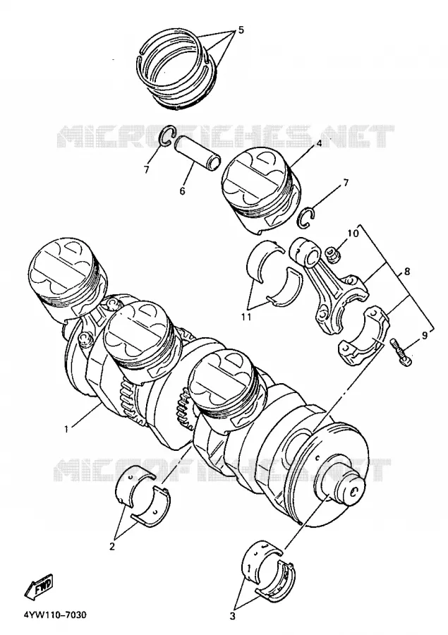 CRANKSHAFT / PISTON Yamaha MOTO 1000 1997 THUNDERACE  YZF1000R