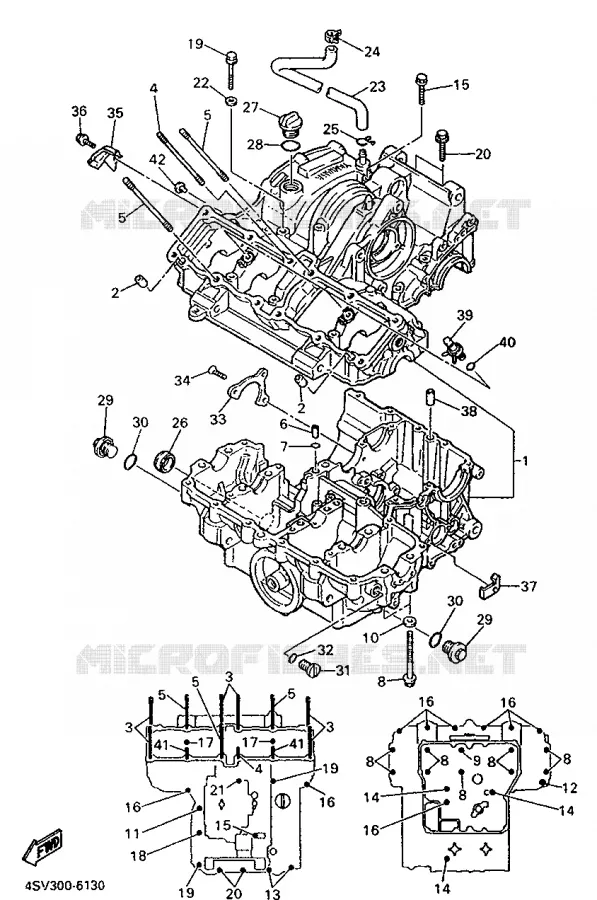 CRANKCASE Yamaha MOTO 1000 1997 THUNDERACE  YZF1000R