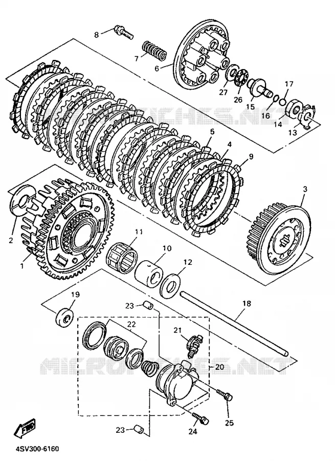 STARTER CLUTCH Yamaha MOTO 1000 1997 THUNDERACE  YZF1000R