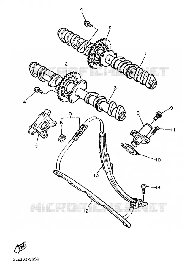 CAMSHAFT / TIMING CHAIN Yamaha MOTO 1000 1997 THUNDERACE  YZF1000R