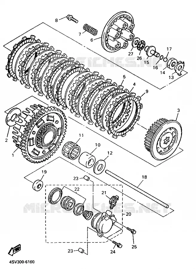 STARTER CLUTCH Yamaha MOTO 1000 1998 THUNDERACE  YZF1000R