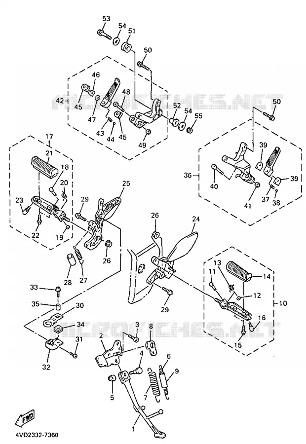 STAND / FOOTREST Yamaha MOTO 1000 1998 THUNDERACE  YZF1000R
