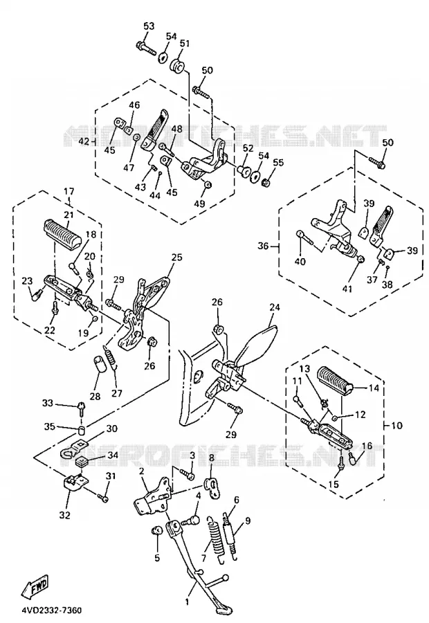 STAND / FOOTREST Yamaha MOTO 1000 1998 THUNDERACE  YZF1000R