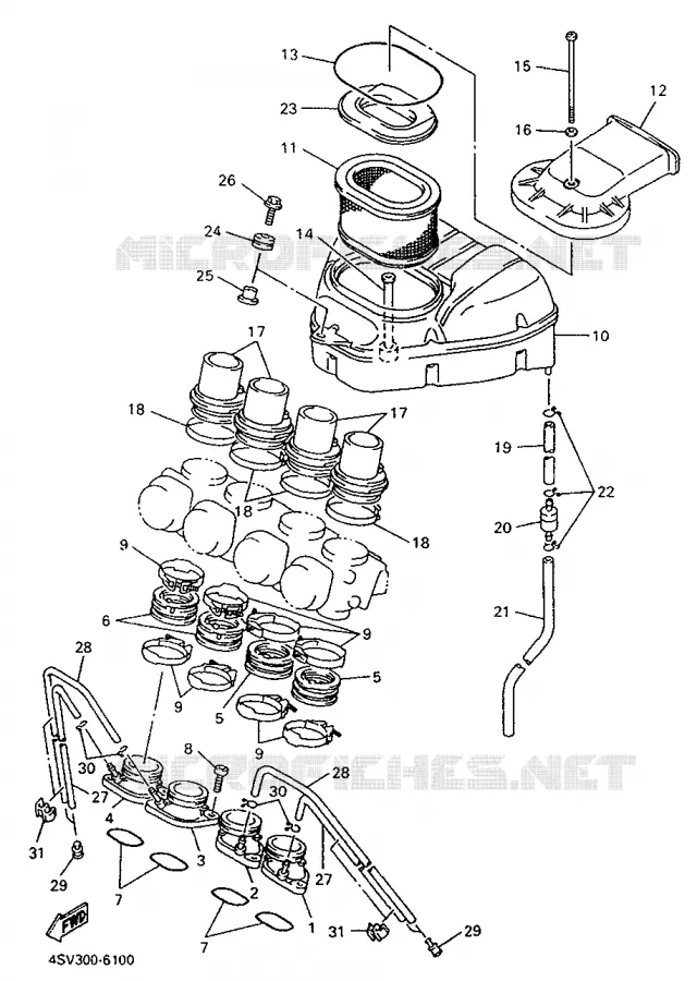 INTAKE Yamaha MOTO 1000 1998 THUNDERACE  YZF1000R