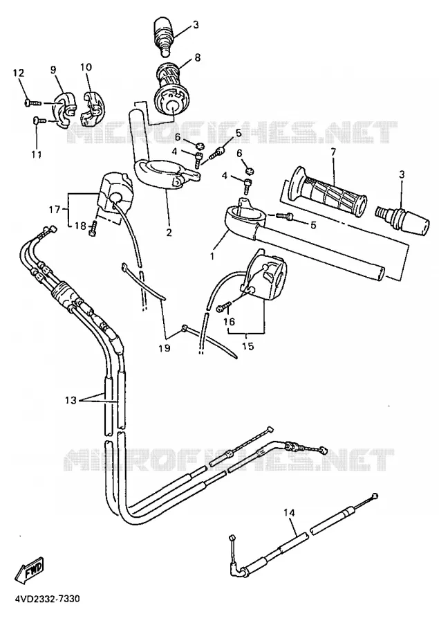 HANDLEBAR & CABLES Yamaha MOTO 1000 1998 THUNDERACE  YZF1000R