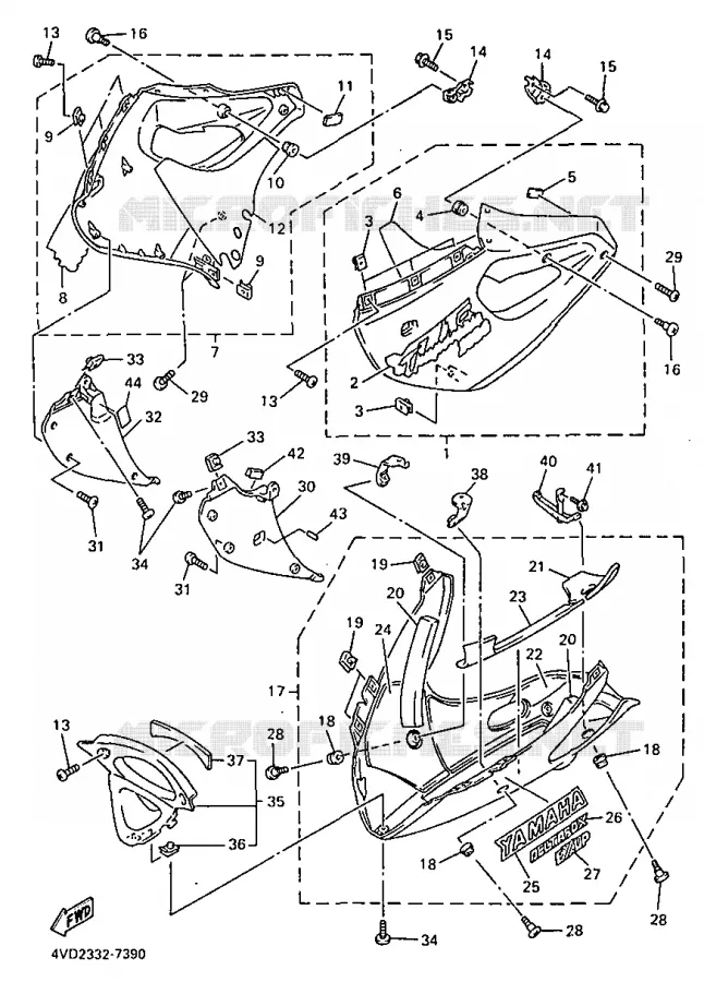 COVER 2 Yamaha MOTO 1000 1998 THUNDERACE  YZF1000R