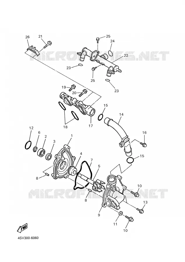 WATERPUMP / HOSES Yamaha MOTO 1000 2000 THUNDERACE  YZF1000R