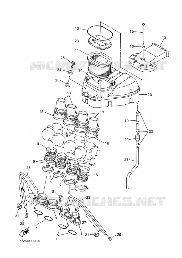 INTAKE Yamaha MOTO 1000 2000 THUNDERACE  YZF1000R