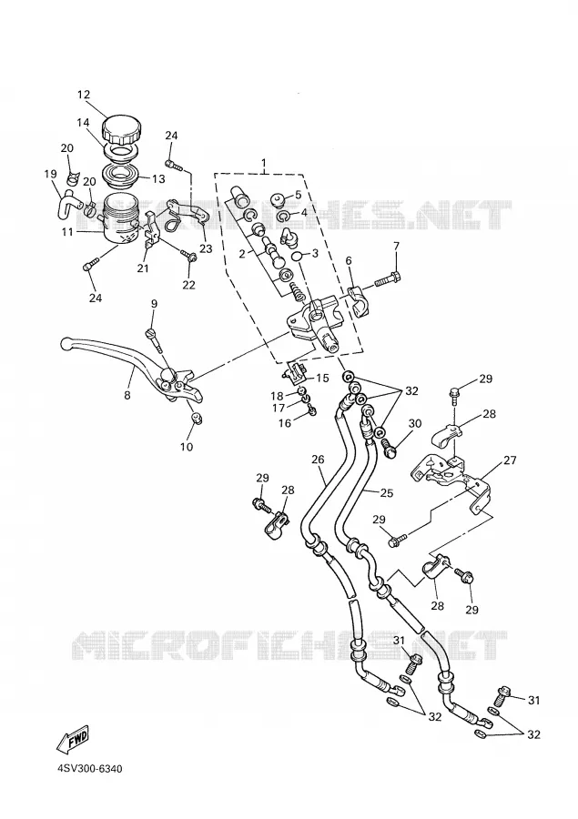 FRONT MASTER CYLINDER Yamaha MOTO 1000 2000 THUNDERACE  YZF1000R