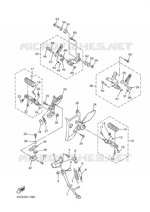 STAND / FOOTREST Yamaha MOTO 1000 2000 THUNDERACE  YZF1000R
