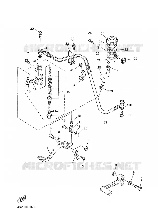 REAR BRAKE MASTER CYLINDER Yamaha MOTO 1000 2000 THUNDERACE  YZF1000R